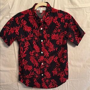 Old Navy Red and Black Casual Button Down Shirt